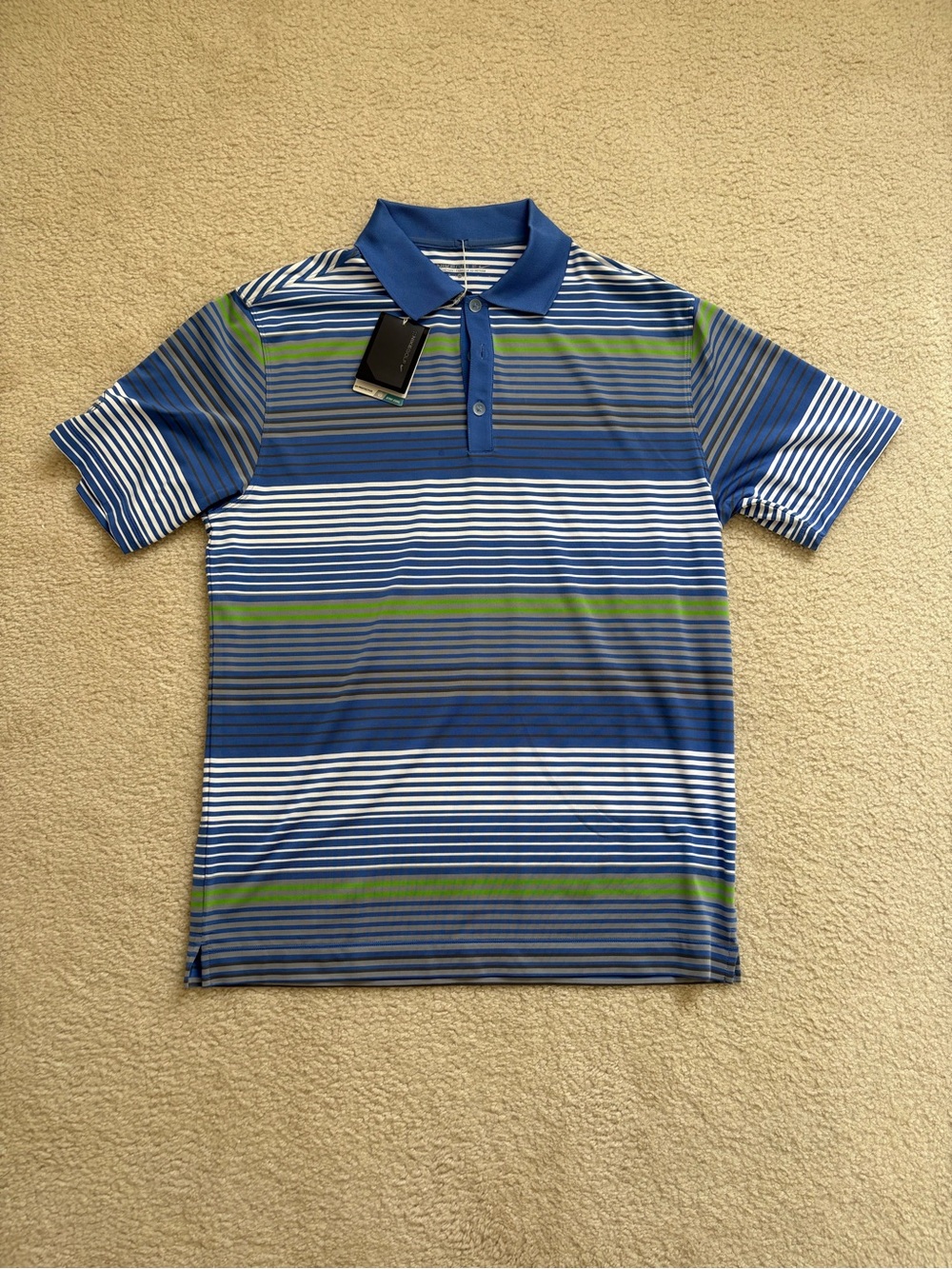 Nike Golf Dri-fit blue striped polo shirt sz M outdoor gorpcore moisture wicking